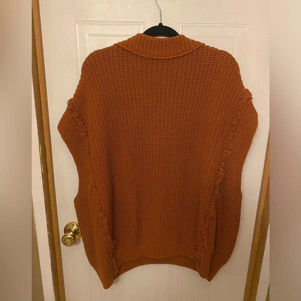 Free People Rust Clyde Oversized Sleeveless Sweater